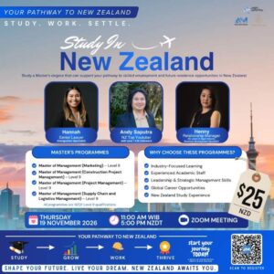Study in New Zealand – Online Zoom Seminar November 2026